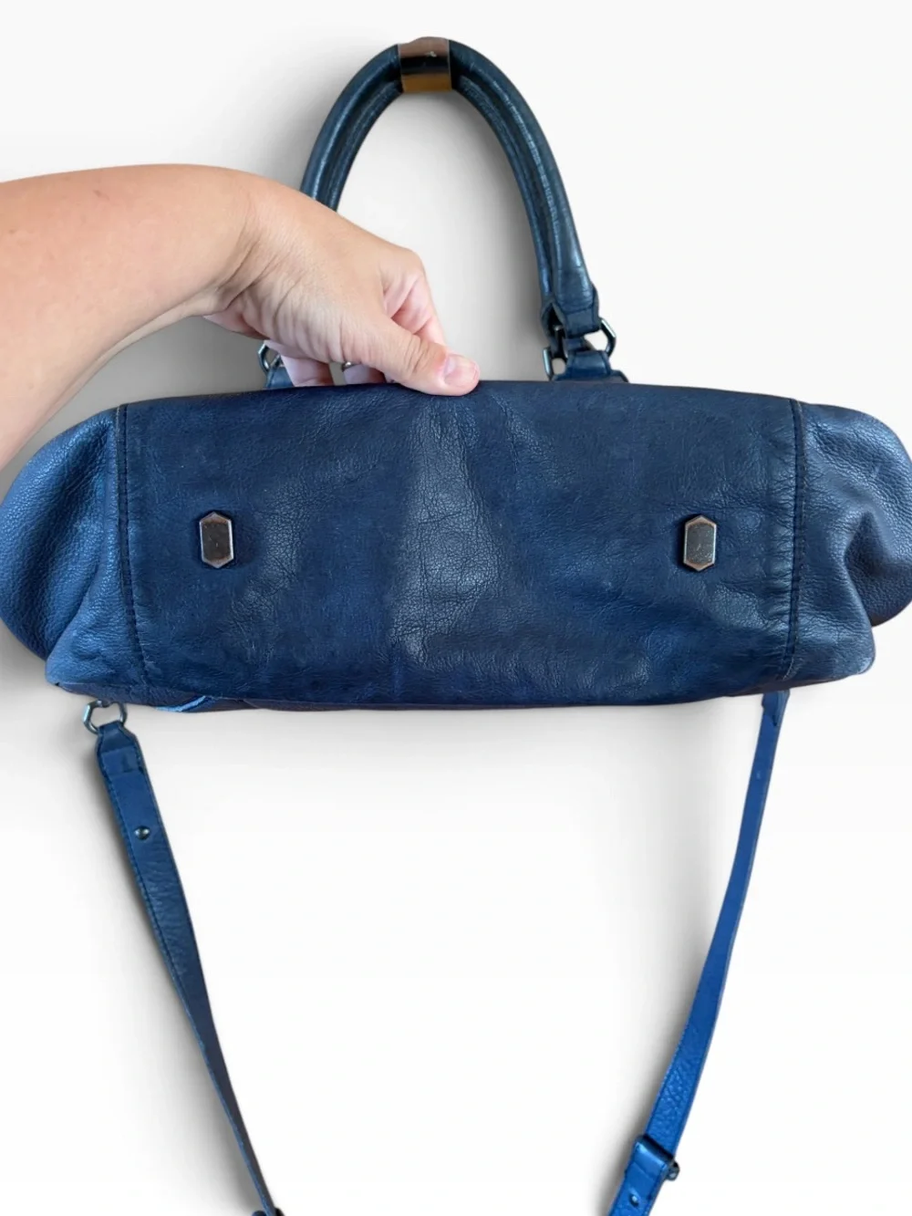 Liebeskind Leather Satchel Blue Grey